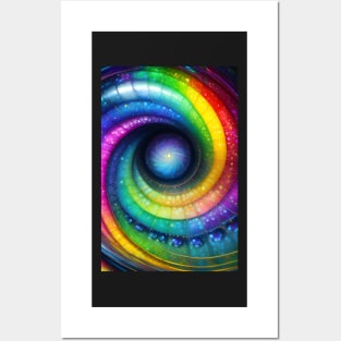 Cosmic Rainbow Swirls Posters and Art